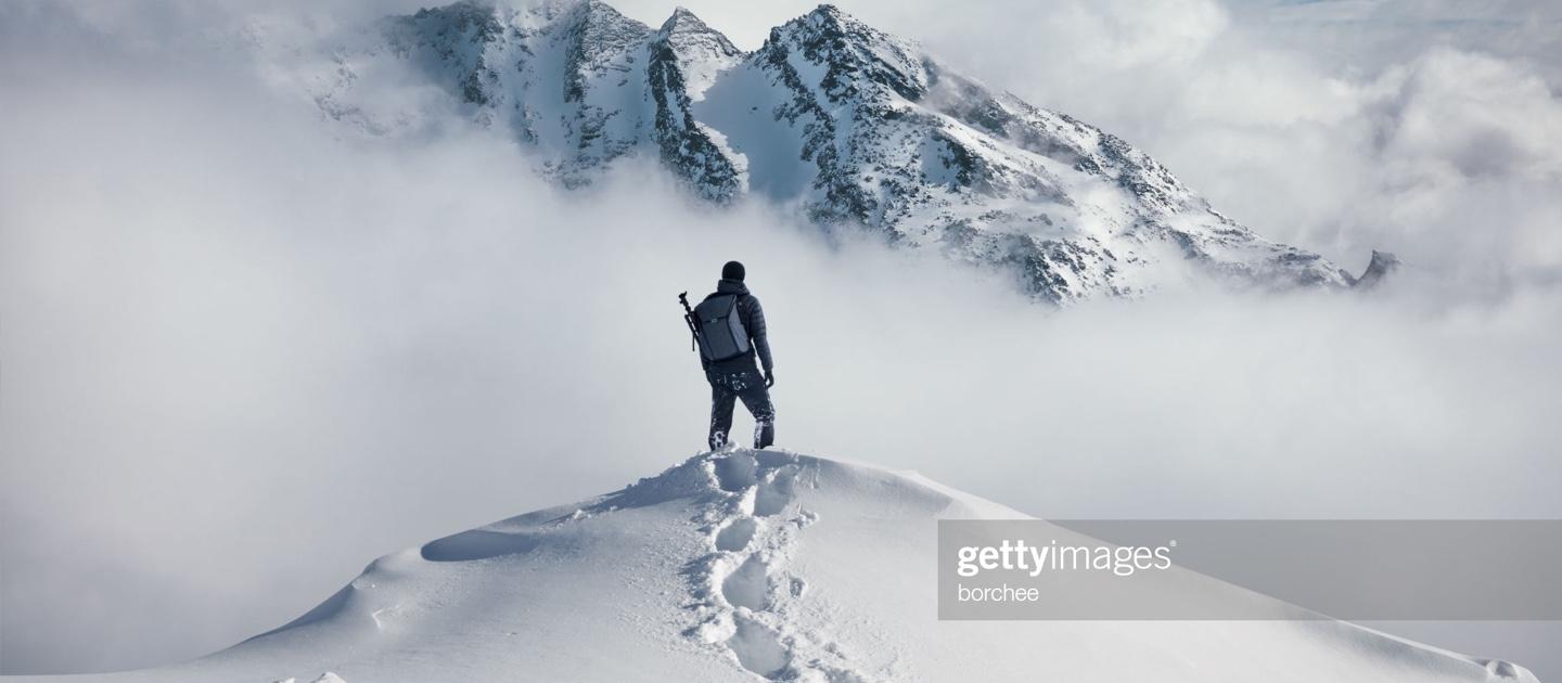 Person on mountain top